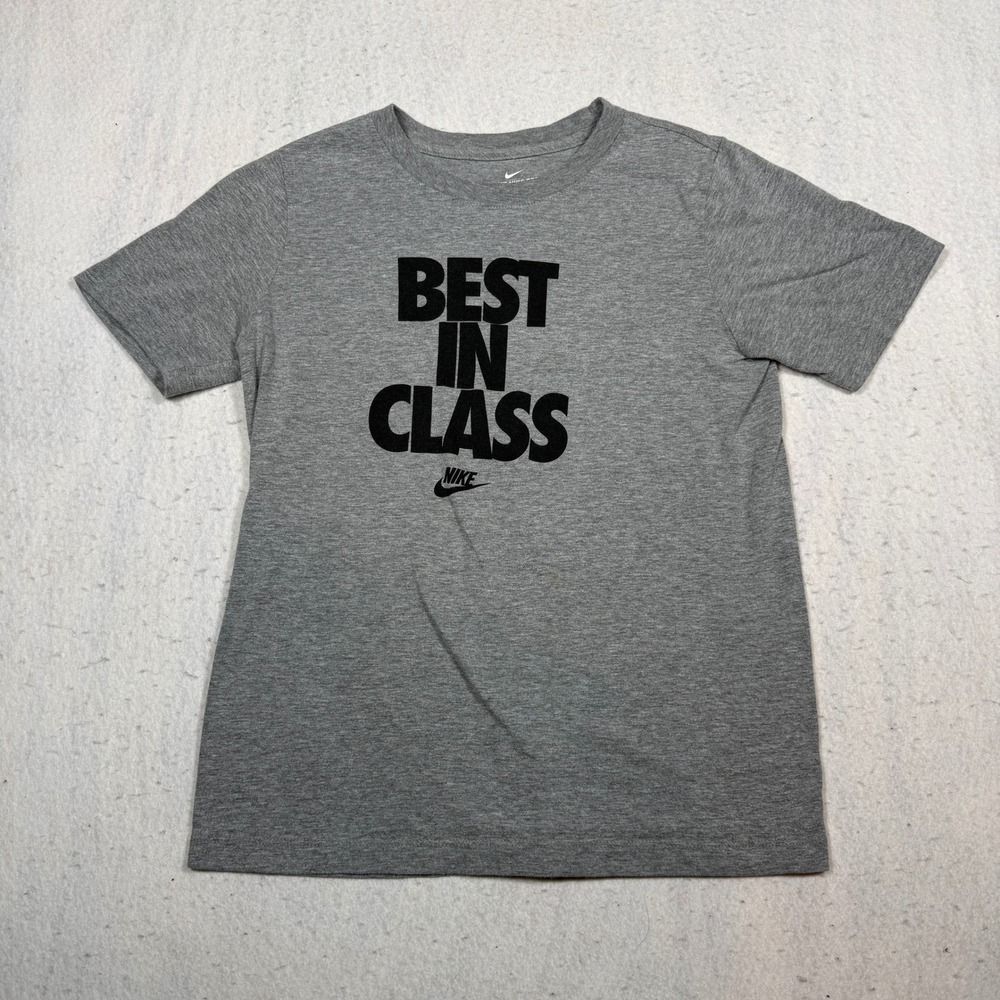 Nike Kids Best In Class Graphic T-Shirt Gray Heather Short Sleeve Size L